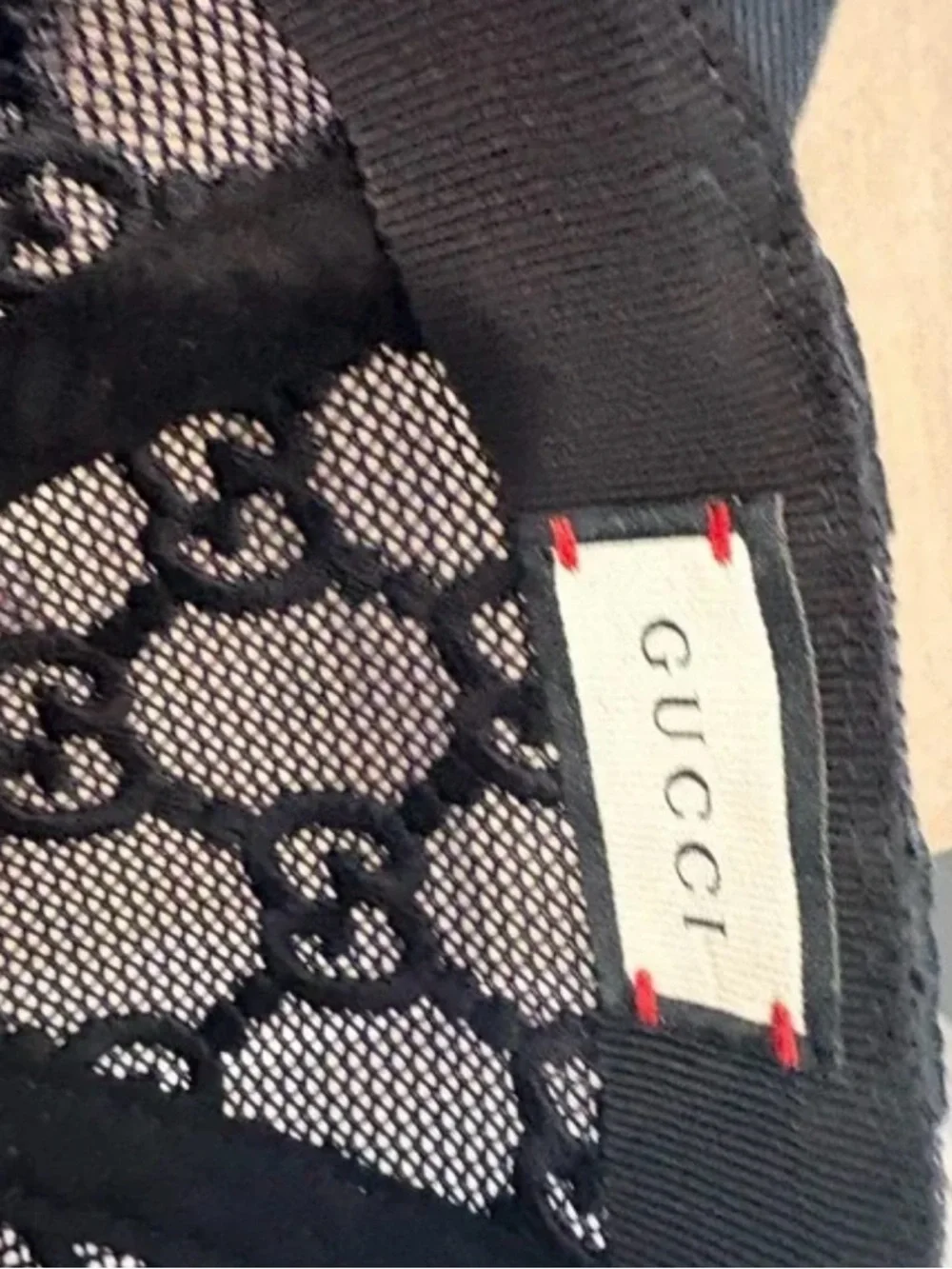 Gucci Black Lace Monogram Baseball Cap - Picture 4 of 4